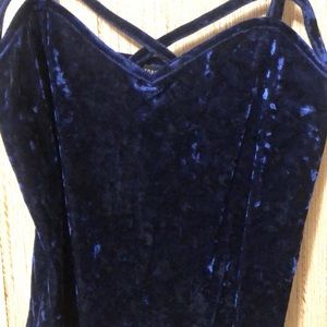 Royal blue velvet top